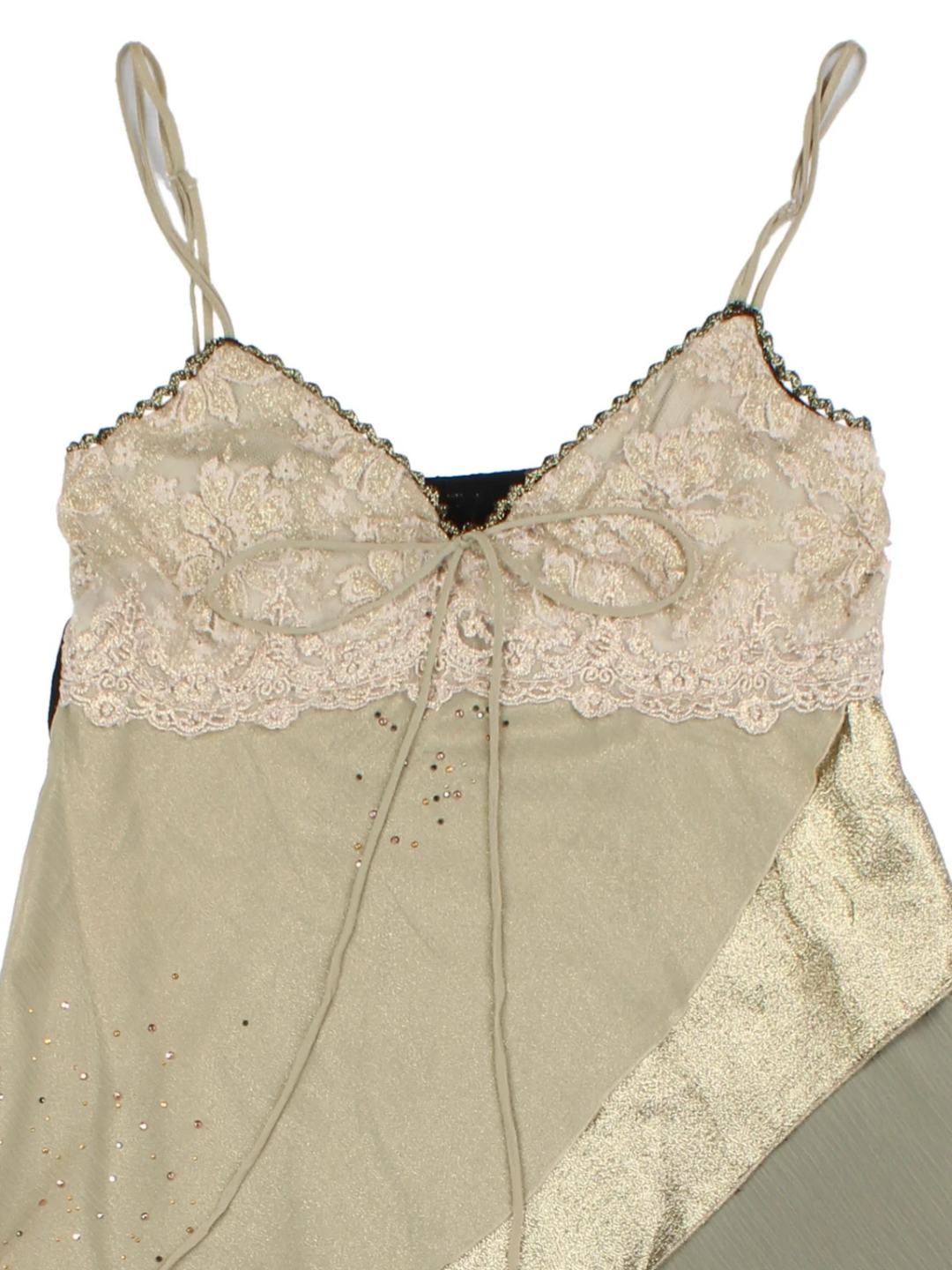 Y2K Asymmetrical Tan Cami Top (Size M)