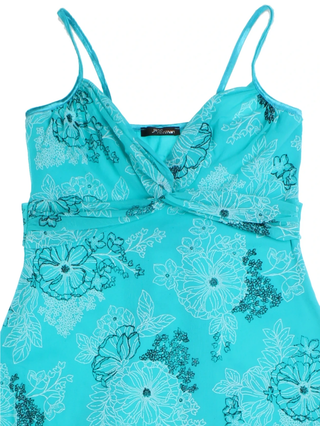 Y2K Jane Norman Blue Floral Midi Dress (Size M)