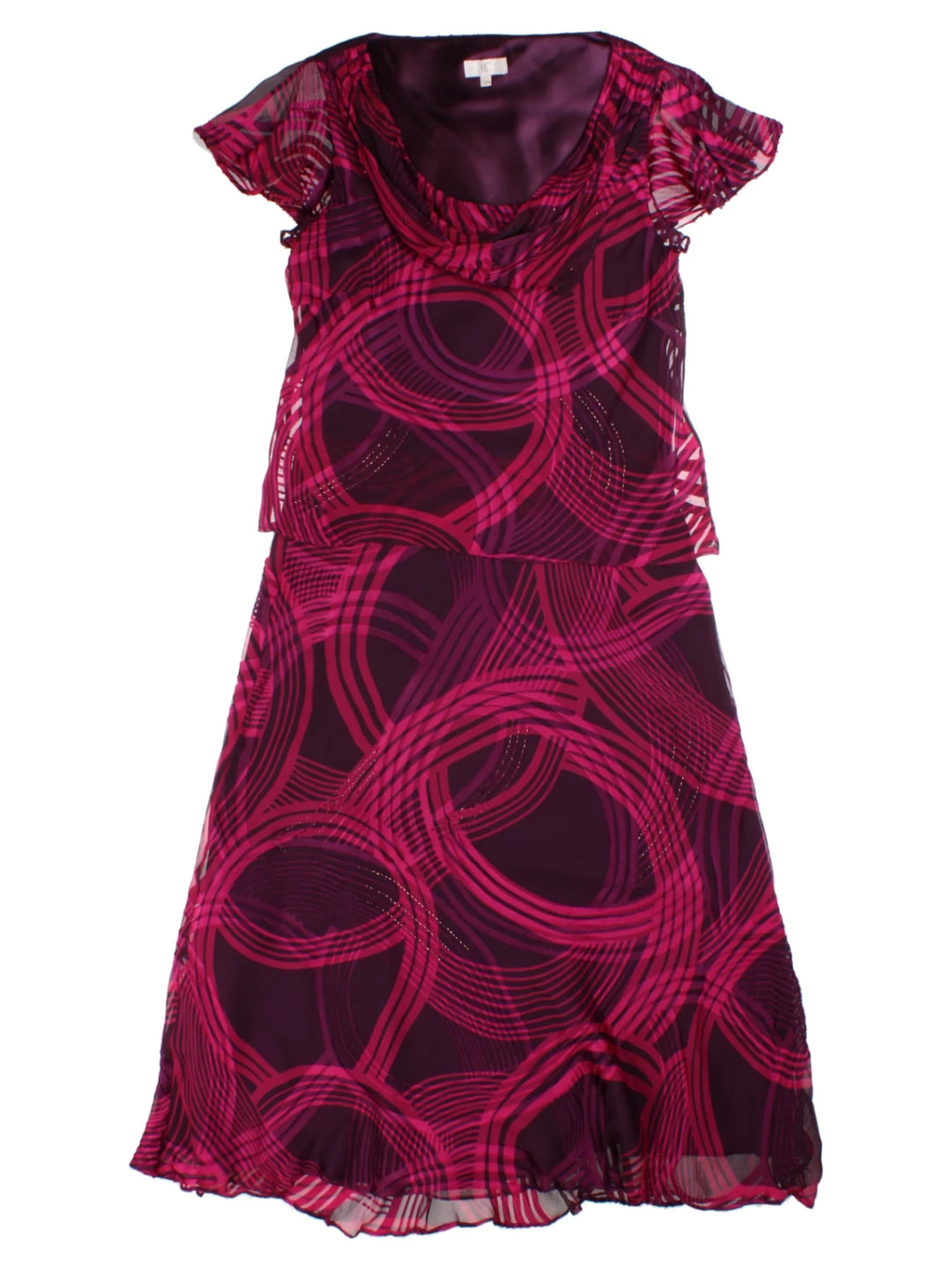 Y2K Abstract Pink Midi Dress (Size S)