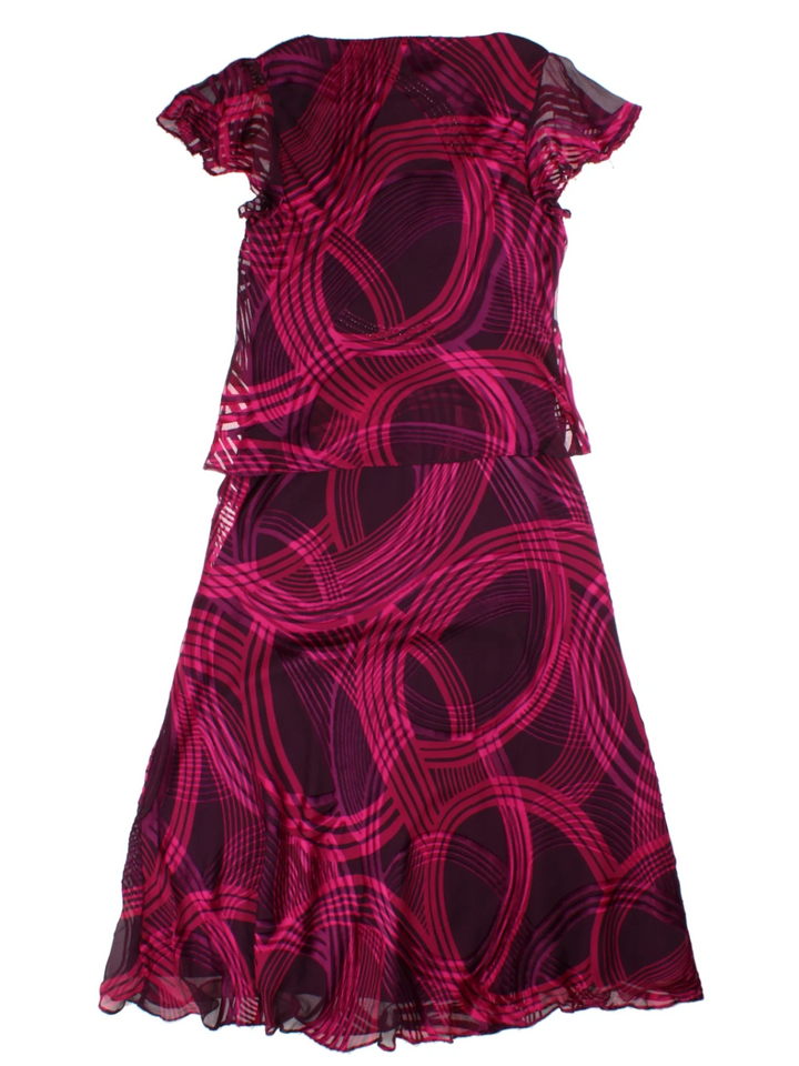 Y2K Abstract Pink Midi Dress (Size S)