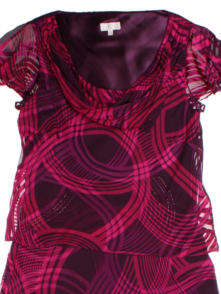 Y2K Abstract Pink Midi Dress (Size S)