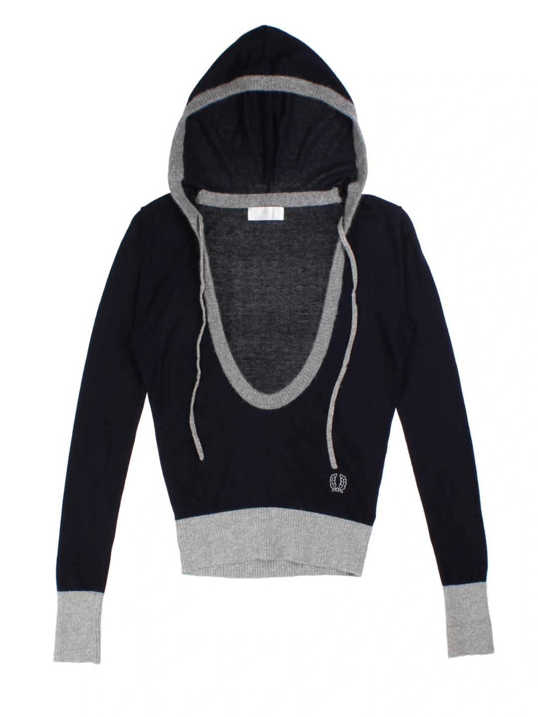 Fred Perry Blue Knitted Hoodie (Size M)
