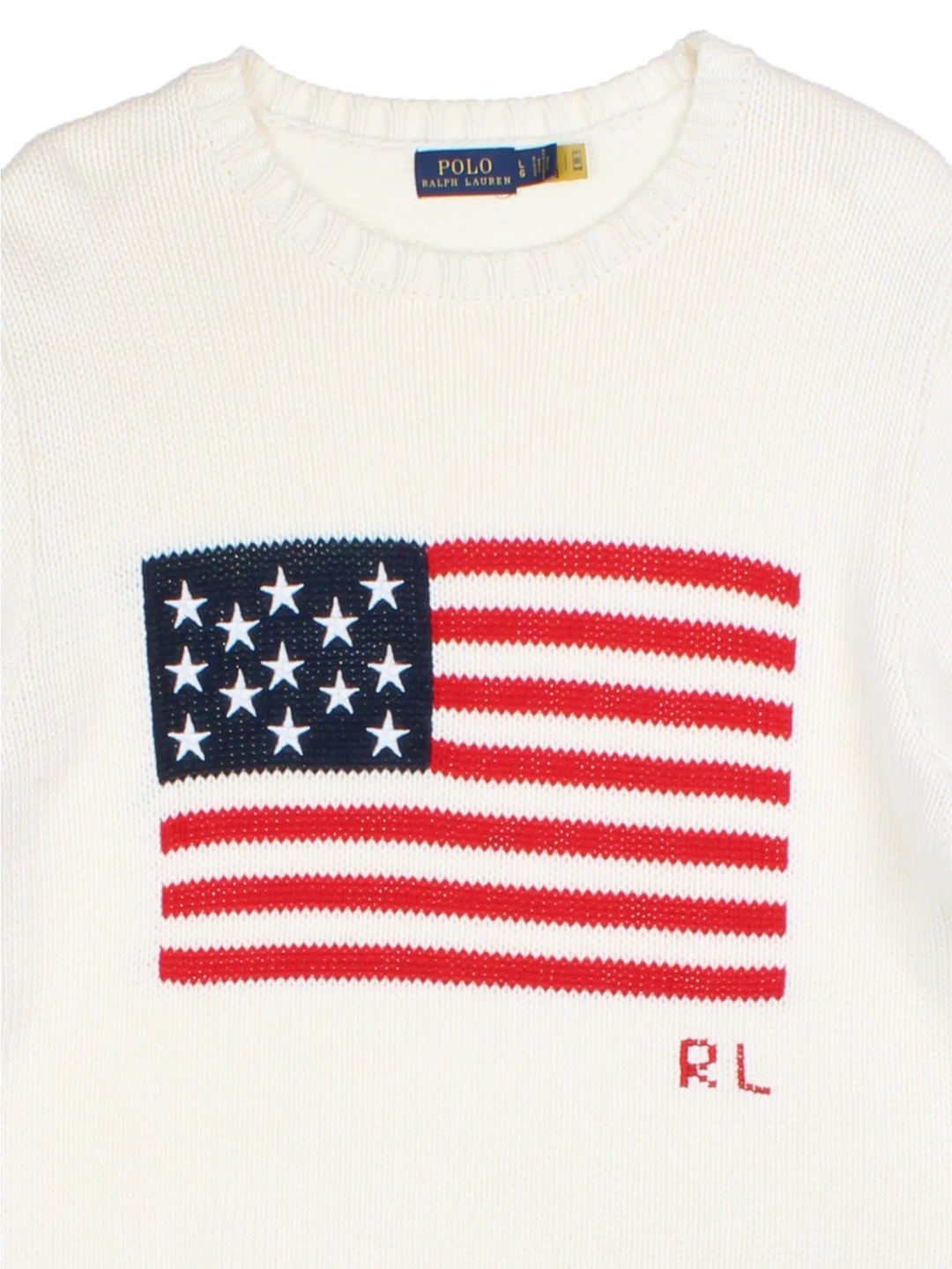 Ralph Lauren Iconic Flag White Jumper (Size M)
