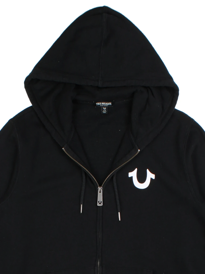 True Religion Black Zip Hoodie(Size L)