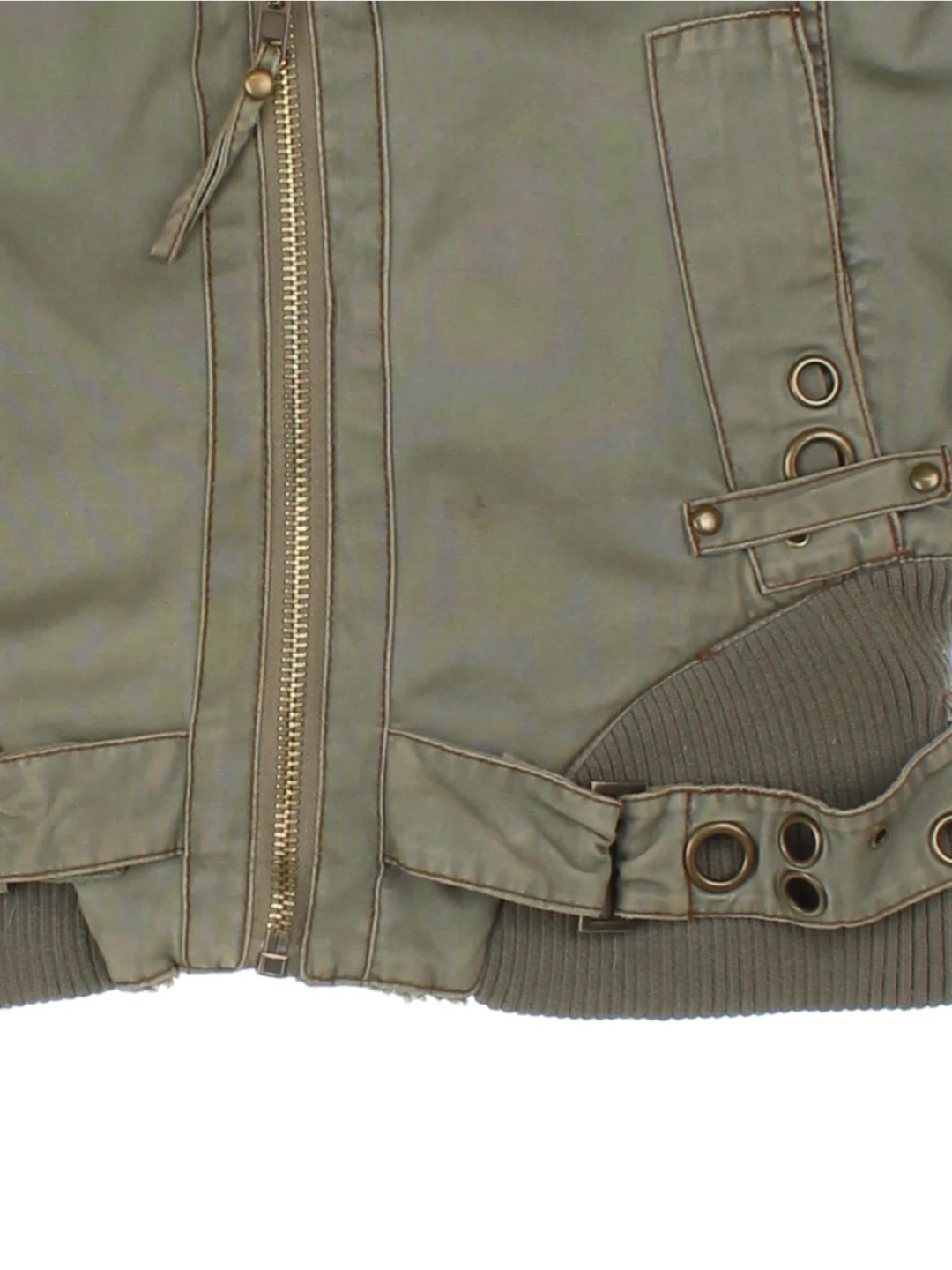 Y2K Green Utility Bomber Jacket (Size M)