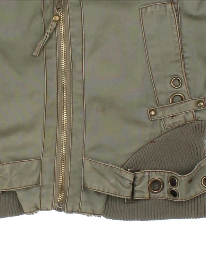 Y2K Green Utility Bomber Jacket (Size M)