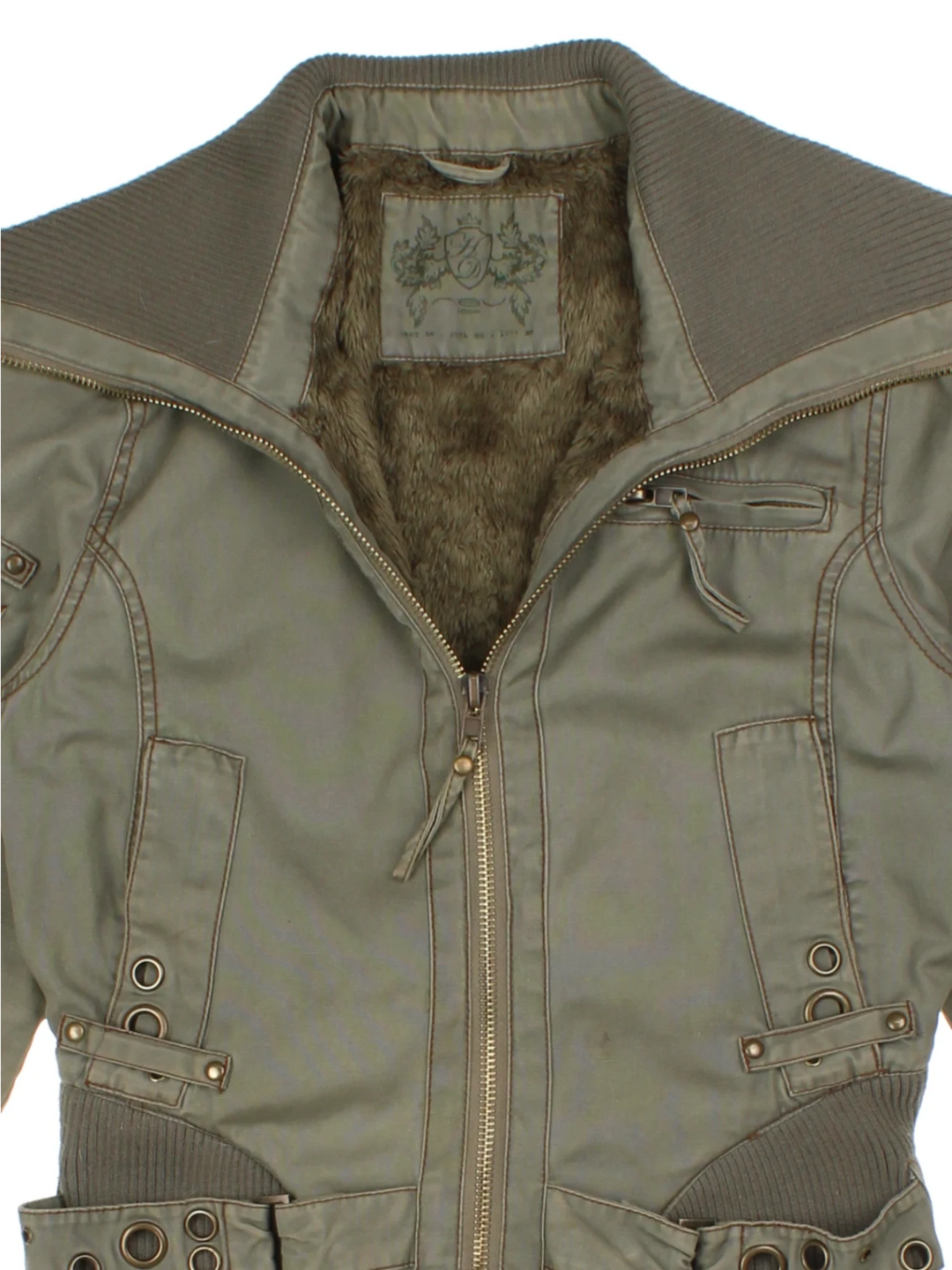 Y2K Green Utility Bomber Jacket (Size M)