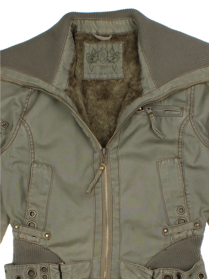 Y2K Green Utility Bomber Jacket (Size M)