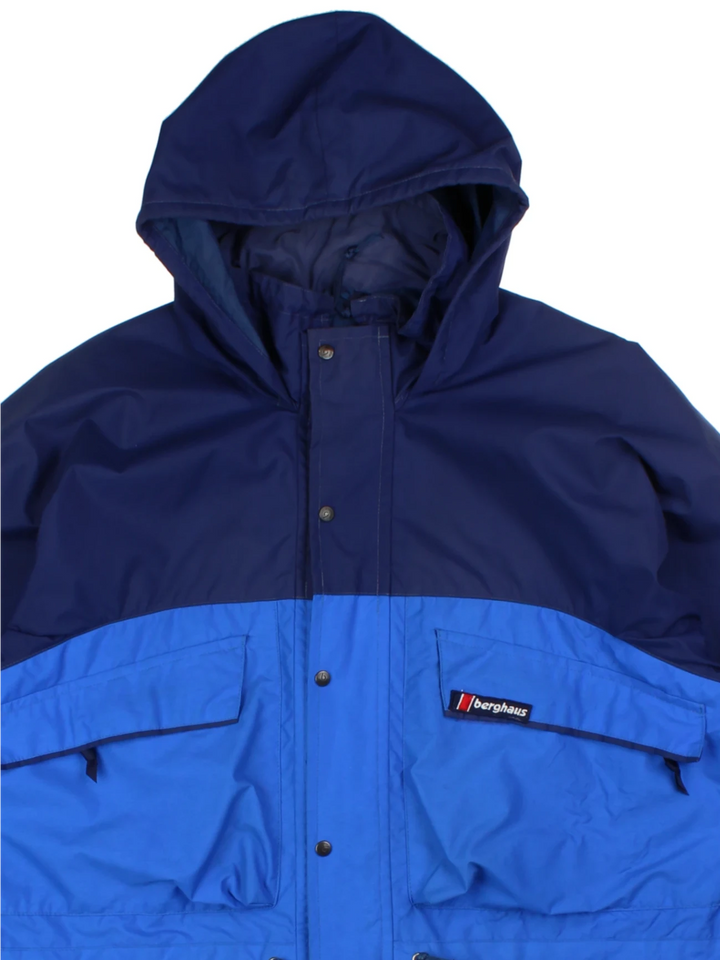 90s Berghaus Blue Hooded Jacket (Size XL)