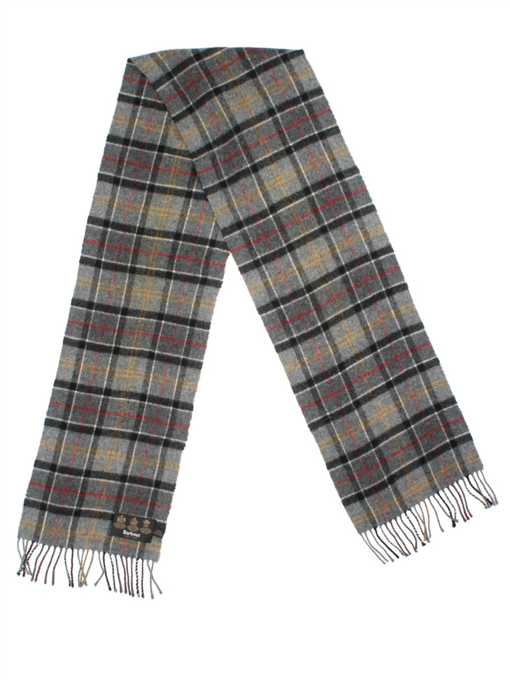 Barbour Grey Wool Fringed Scarf (One Size)