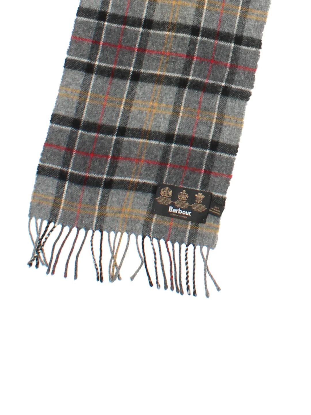 Barbour Grey Wool Fringed Scarf (One Size)
