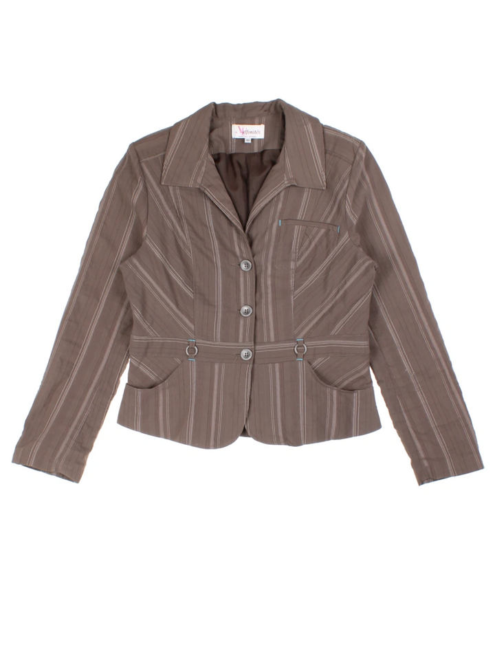 Y2K Affinites Brown Pinstripe 3-Piece Co-ord (Size M)