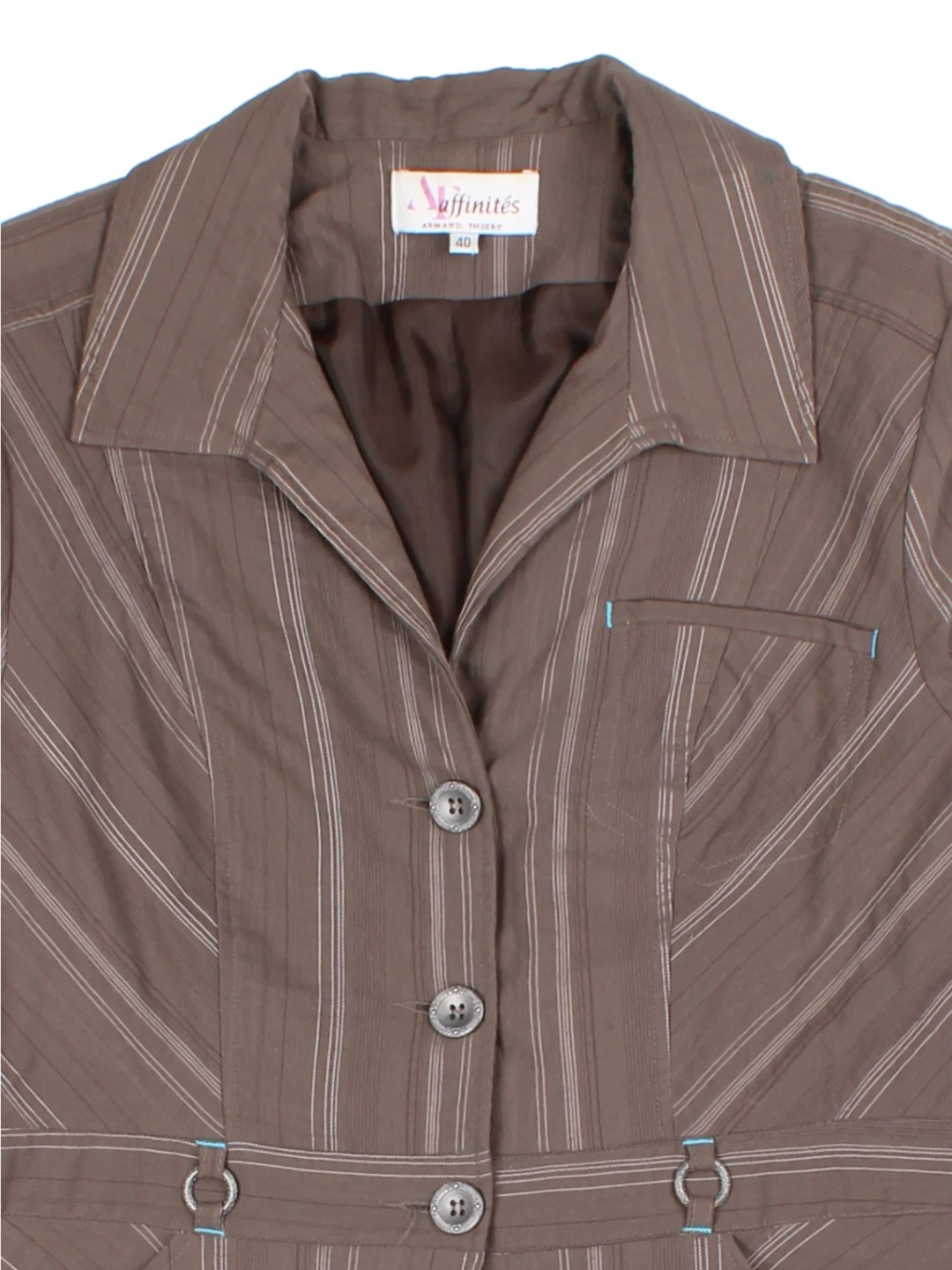 Y2K Affinites Brown Pinstripe 3-Piece Co-ord (Size M)
