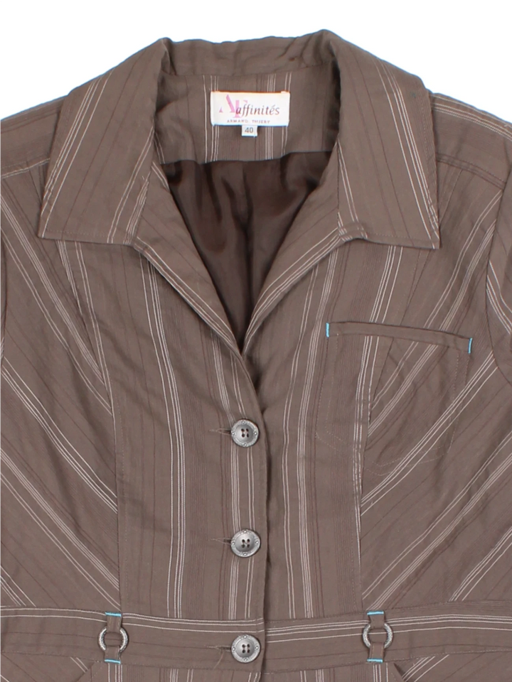 Y2K Affinites Brown Pinstripe 3-Piece Co-ord (Size M)