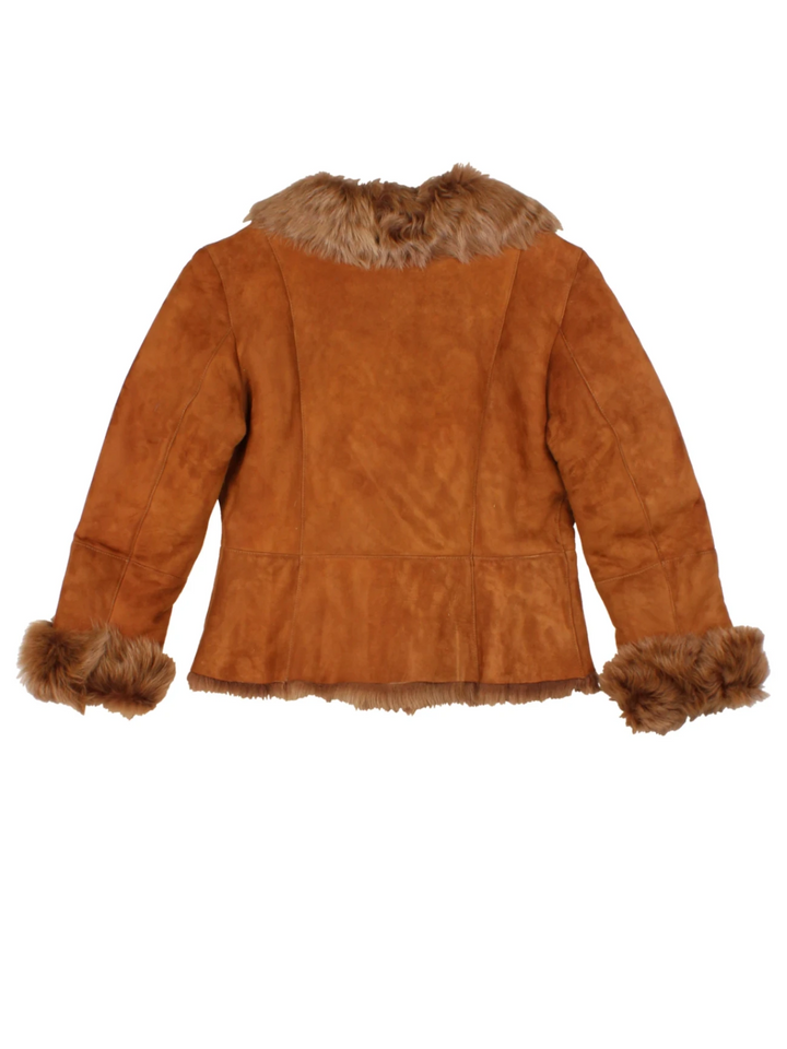 Y2K Brown Suede/Fur Afghan Jacket (Size M)