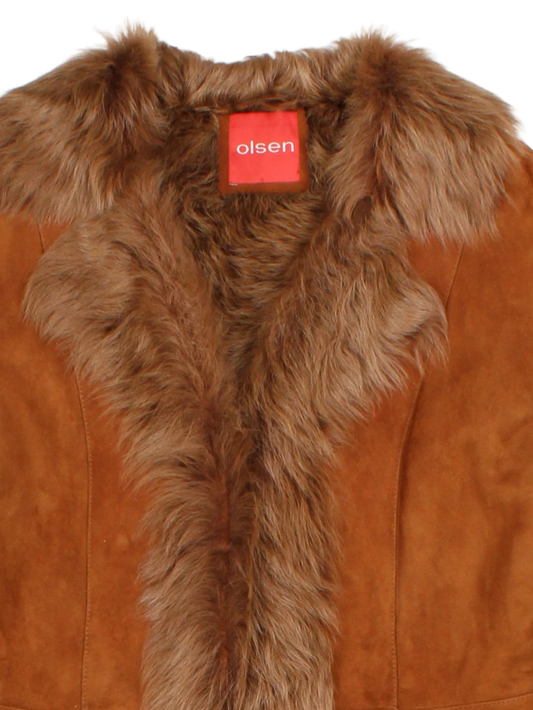 Y2K Brown Suede/Fur Afghan Jacket (Size M)