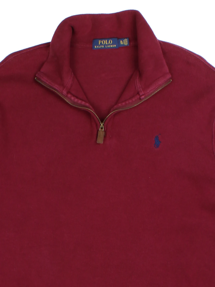 Ralph Lauren Red 1/4 Zip Jumper (Size XL)