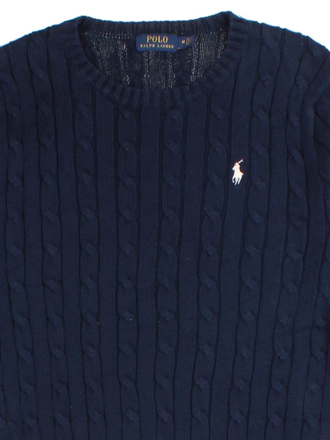 Ralph Lauren Navy Cable Knit Jumper (Size M)