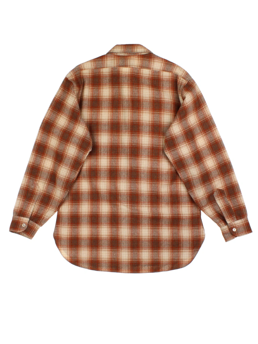 70s Pendleton Brown Checked Flannel Shirt (Size L)