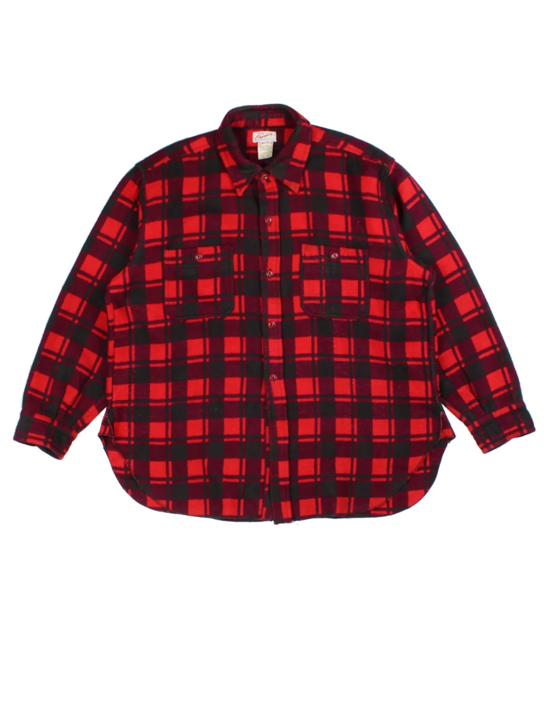 60s Champion Red and Black Flannel Shirt (Size XXL)