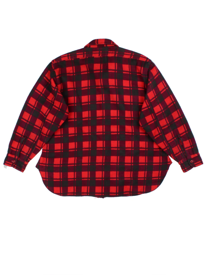 60s Champion Red and Black Flannel Shirt (Size XXL)