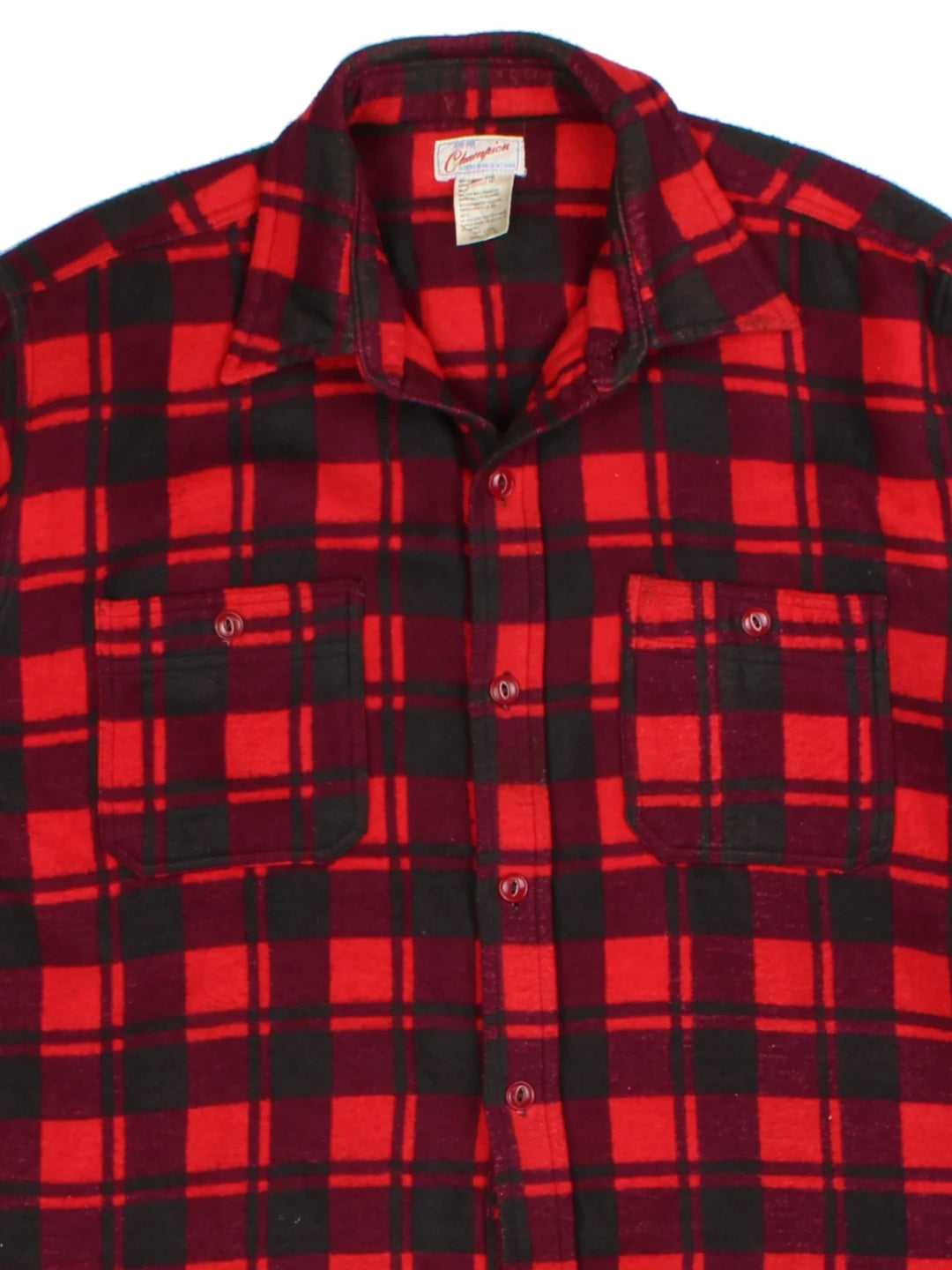 60s Champion Red and Black Flannel Shirt (Size XXL)