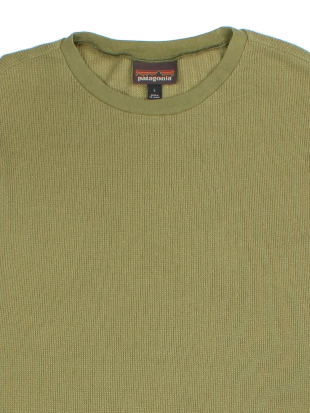 Patagonia Green Waffle Knit Long Sleeve T-Shirt (Size L)