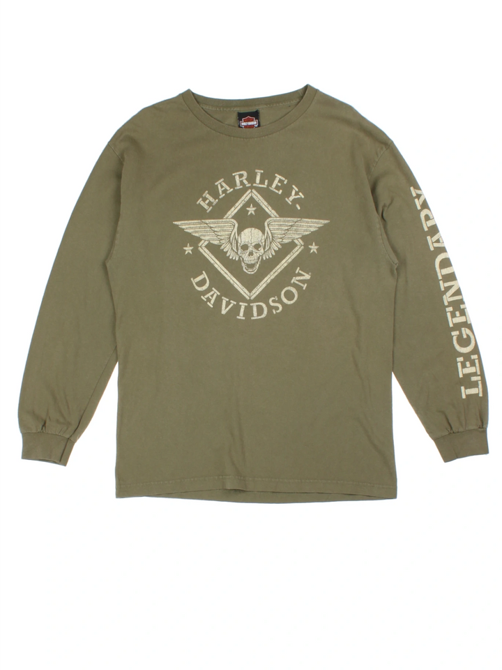 Harley-Davidson Wisconsin Green Screen Printed Long Sleeve T-Shirt (Size M)