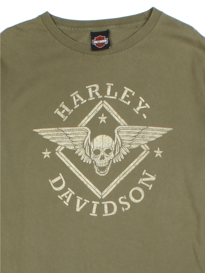 Harley-Davidson Wisconsin Green Screen Printed Long Sleeve T-Shirt (Size M)