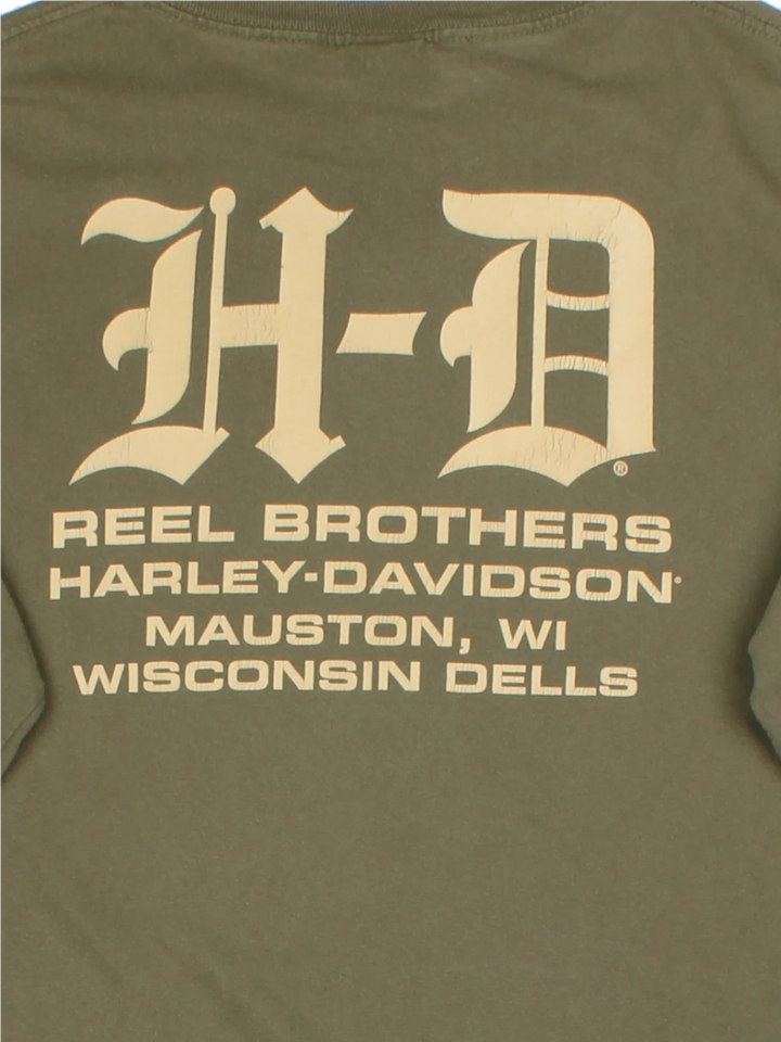 Harley-Davidson Wisconsin Green Screen Printed Long Sleeve T-Shirt (Size M)