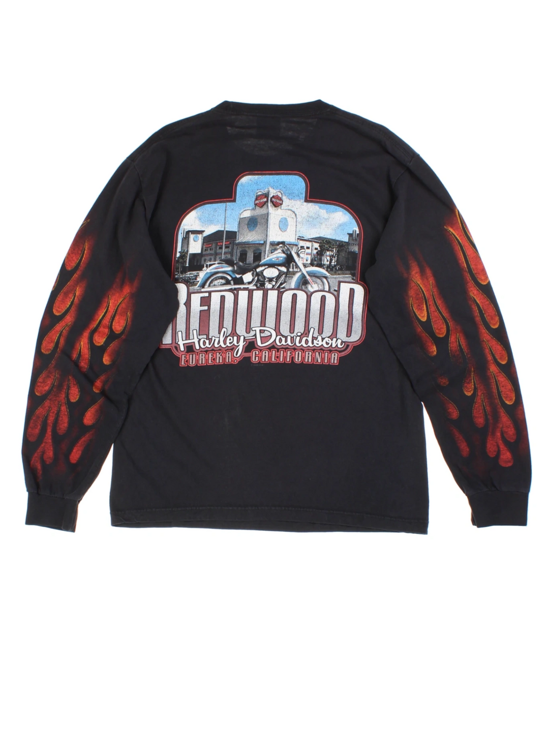 00s Harley-Davidson Redwood Black Screen Printed Long Sleeve T-Shirt (Size M)