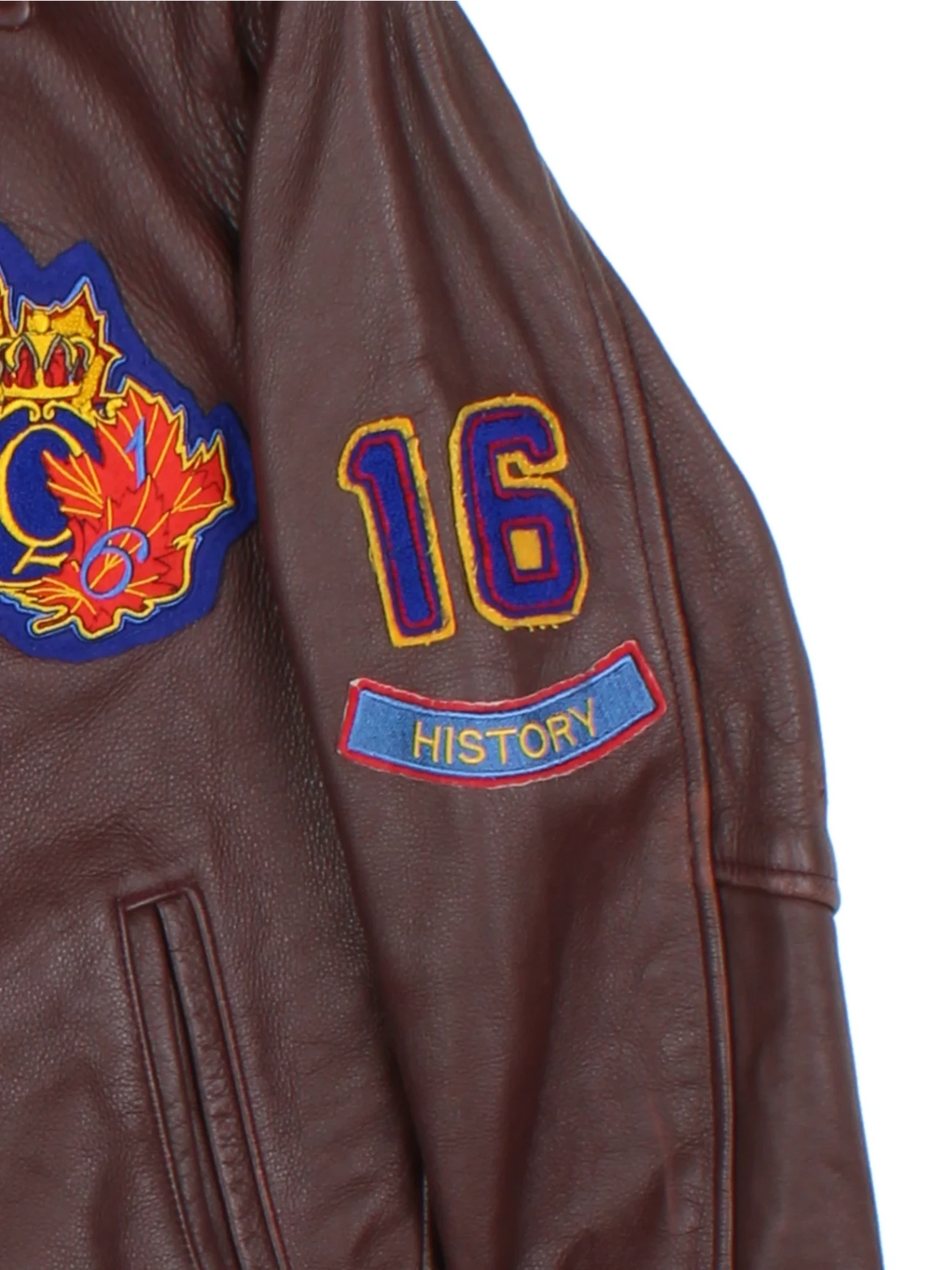 University Leather Brown Varsity Bomber Jacket (Size S)