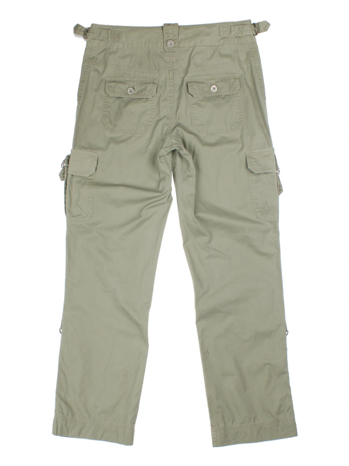 Y2K Green Straight Leg Cargo Trousers (Size S)