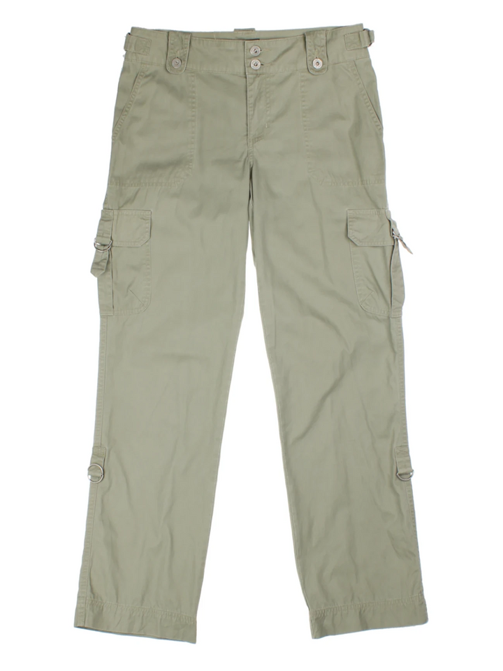 Y2K Green Straight Leg Cargo Trousers (Size S)