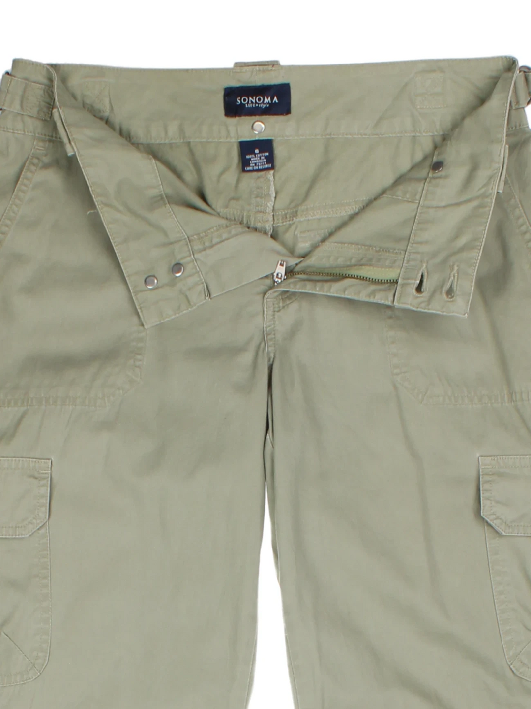 Y2K Green Straight Leg Cargo Trousers (Size S)