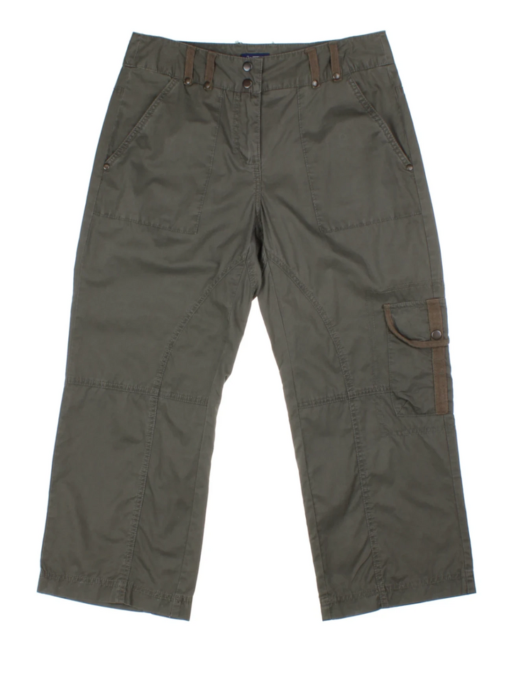 Y2K Green Wide Fit Cargo Trousers (Size XS)