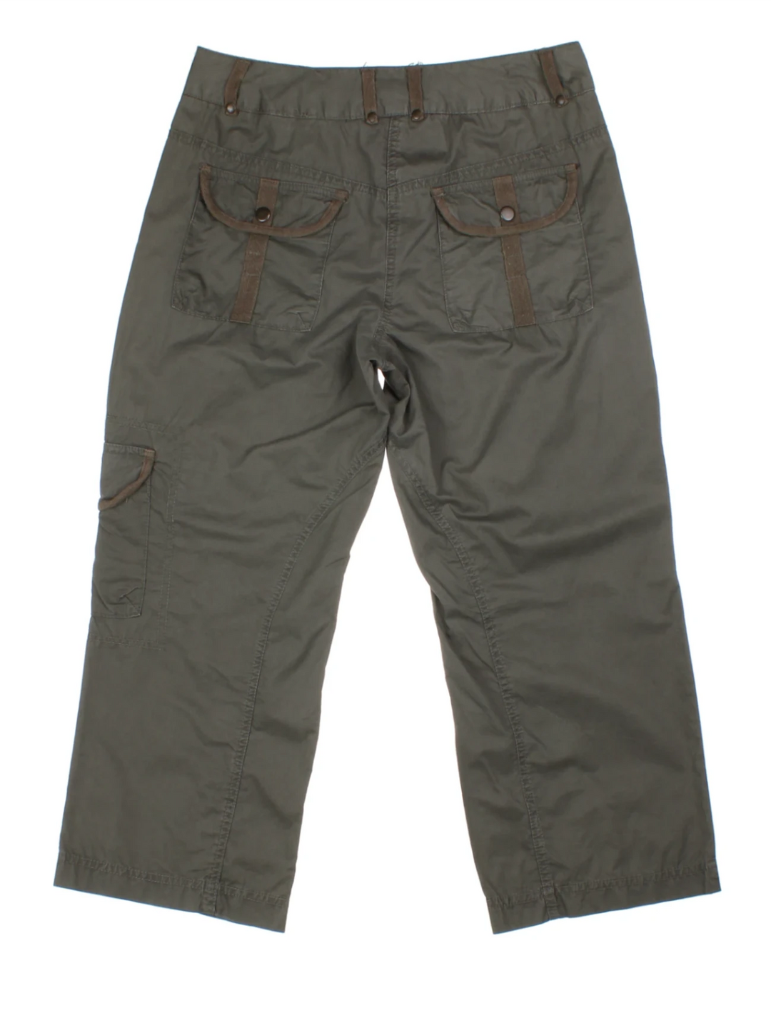 Y2K Green Wide Fit Cargo Trousers (Size XS)