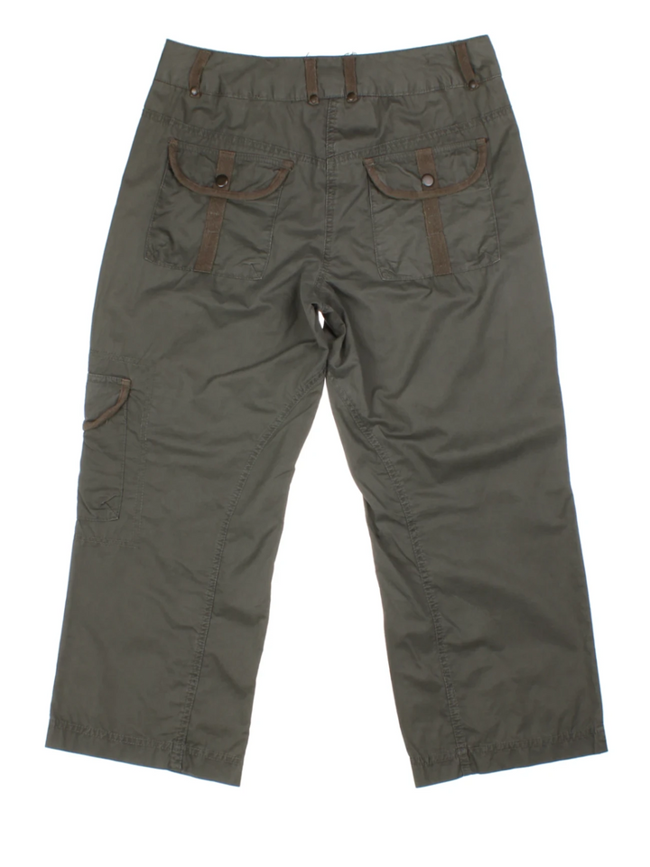 Y2K Green Wide Fit Cargo Trousers (Size XS)