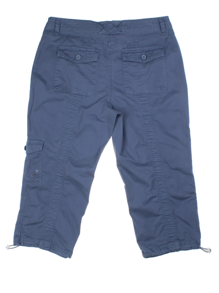 Y2K Blue Cargo Capri Trousers (Size M)