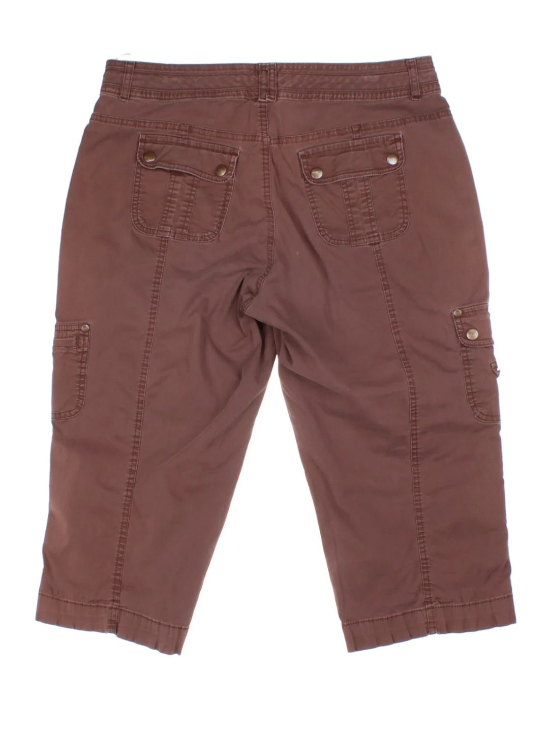 Y2K Brown Cargo Capri Trousers (Size M)