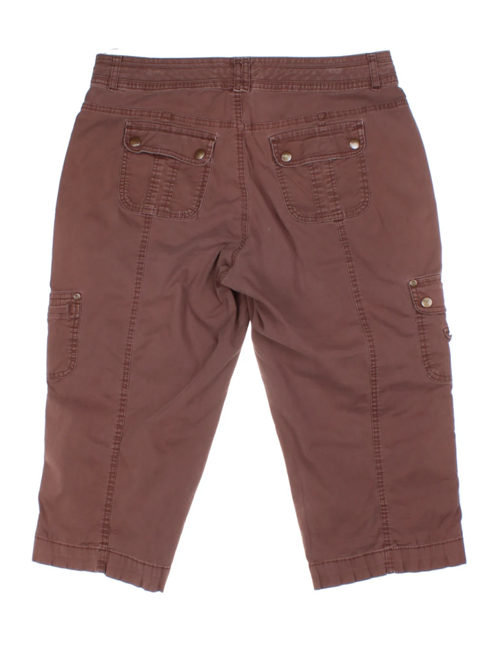 Y2K Brown Cargo Capri Trousers (Size M)