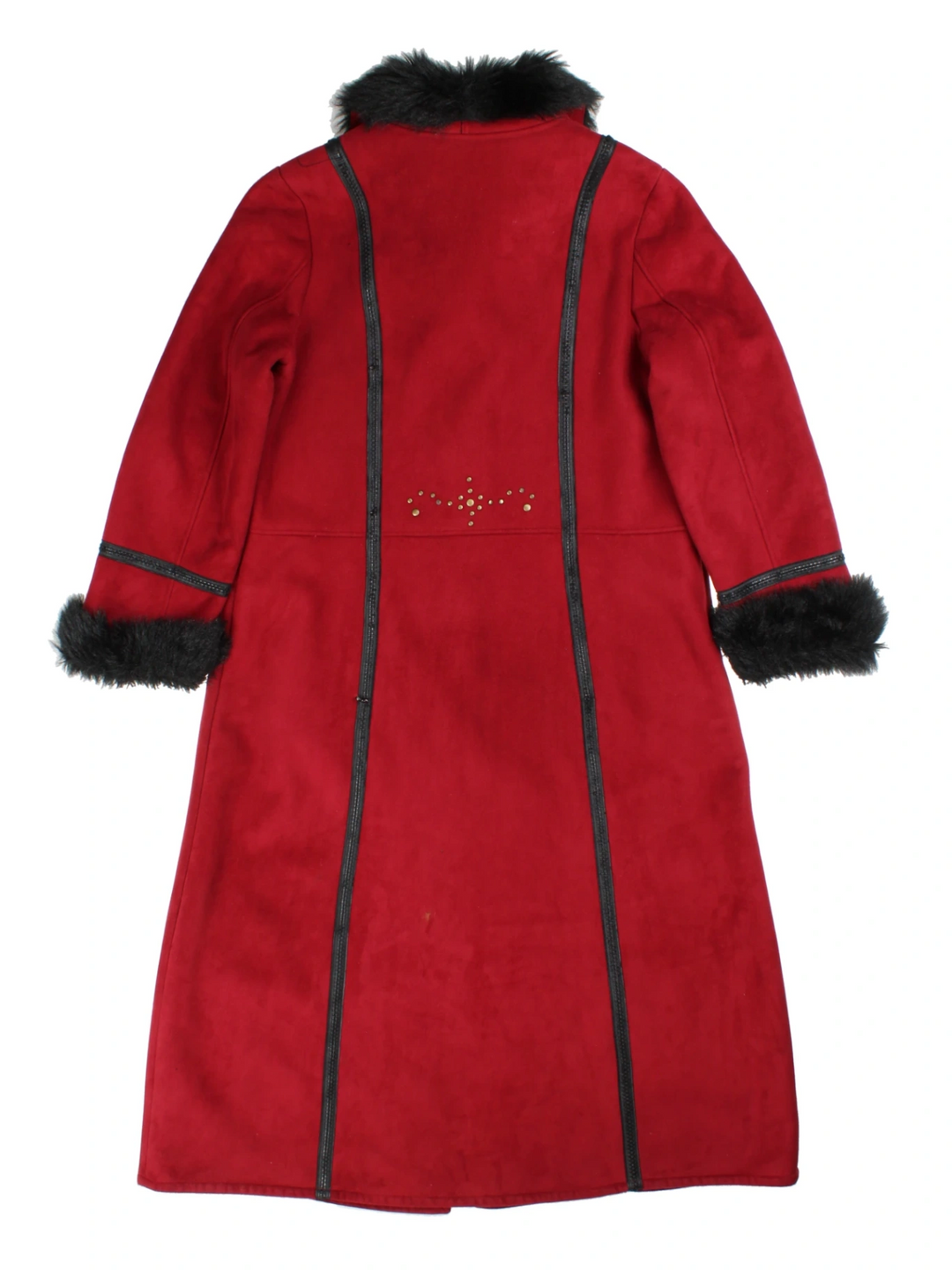 Elvi Red Faux Fur Studded Coat (Size L)