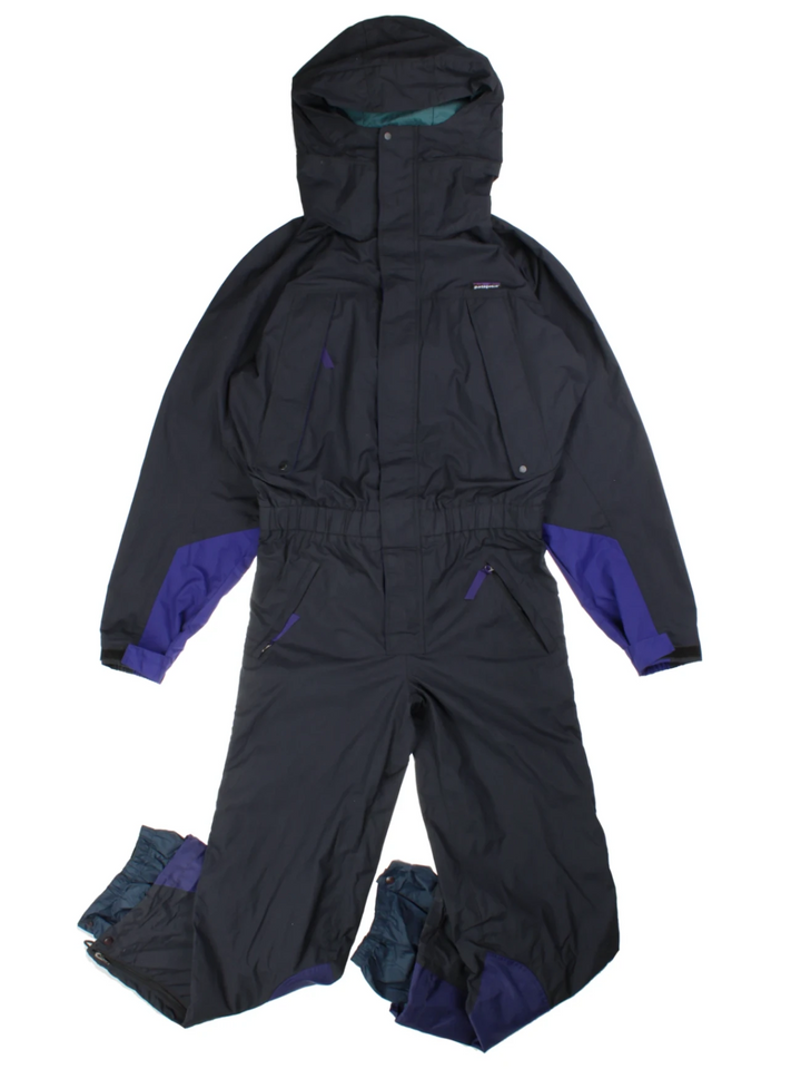 Patagonia Black Hooded All-in-One Ski Suit (Size M)