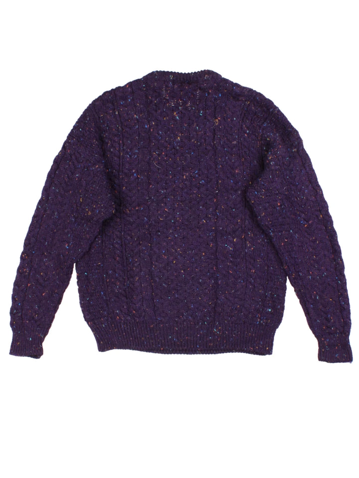 Carraig Donn Purple Cable Knit Jumper (Size M)