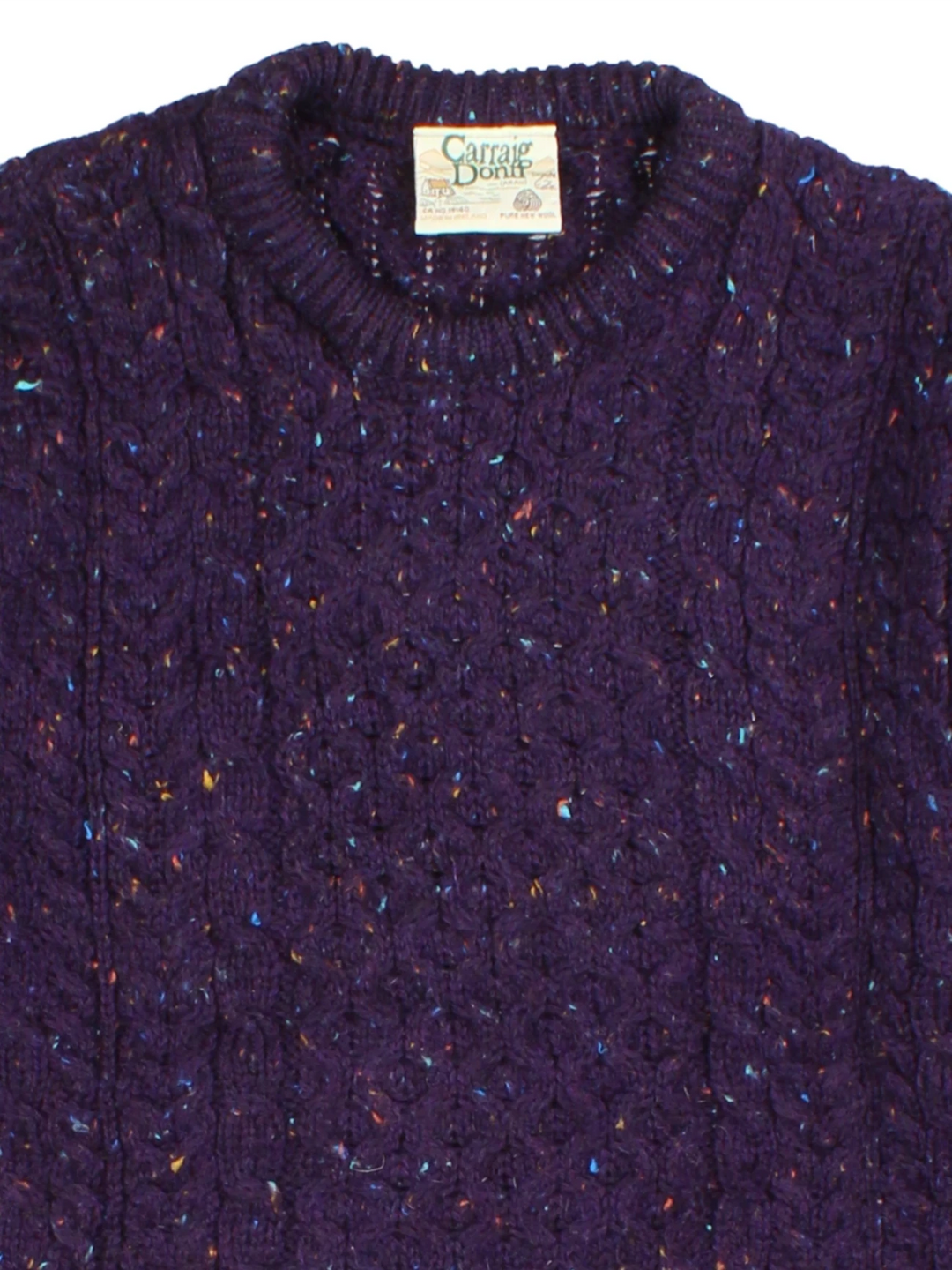 Carraig Donn Purple Cable Knit Jumper (Size M)