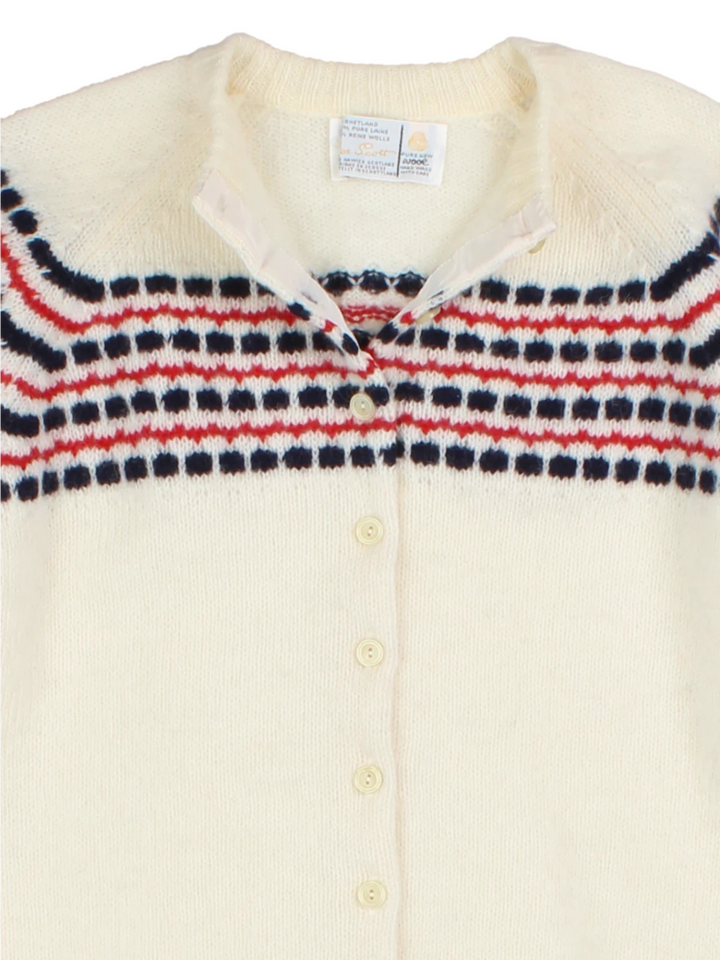 Vintage Fair Isle Wool Cardigan (Size M)