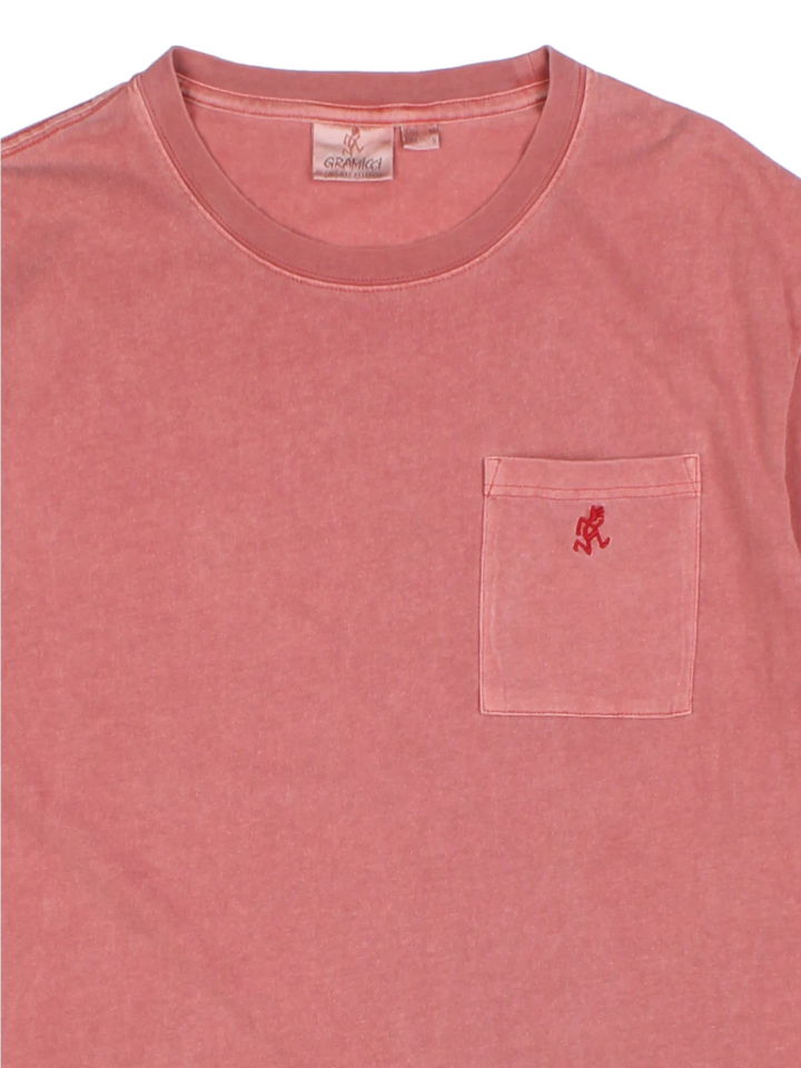 Gramicci Red One Point Pigment Dyed T-Shirt (Size S)