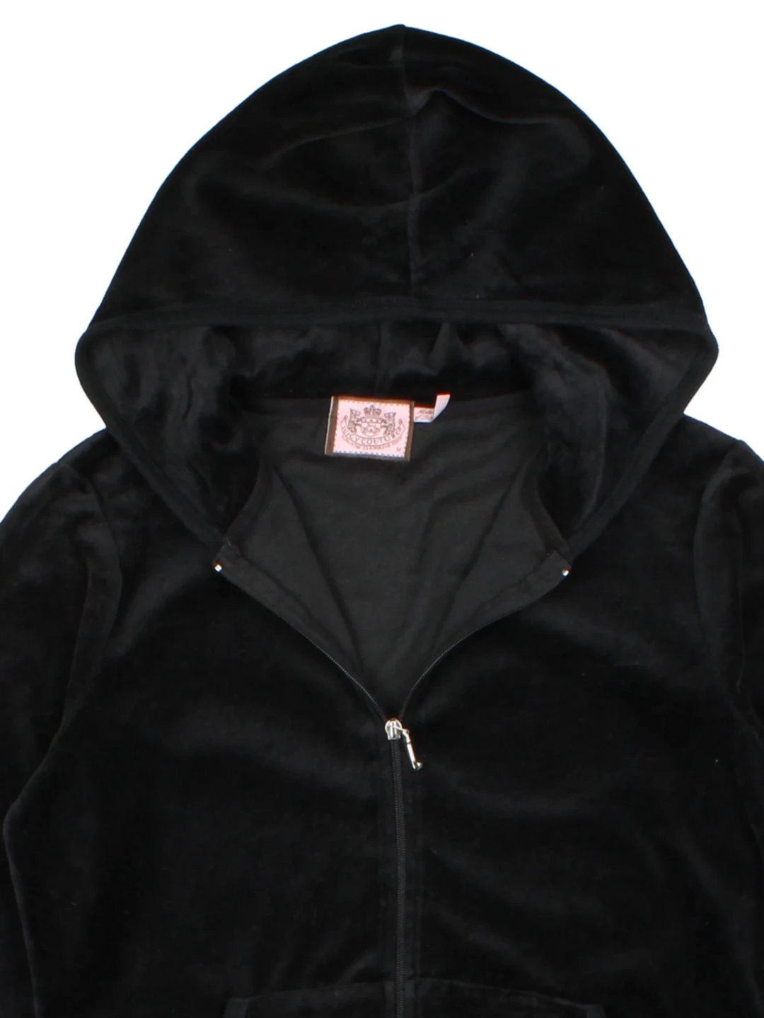 Y2K Juicy Couture Black Velour Hoodie (Size S)