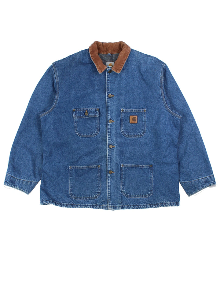 Carhartt Blue C59 DST Denim Chore Jacket (Size XXXL)