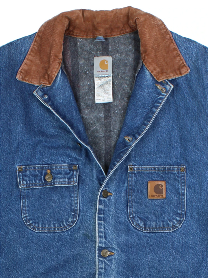 Carhartt Blue C59 DST Denim Chore Jacket (Size XXXL)